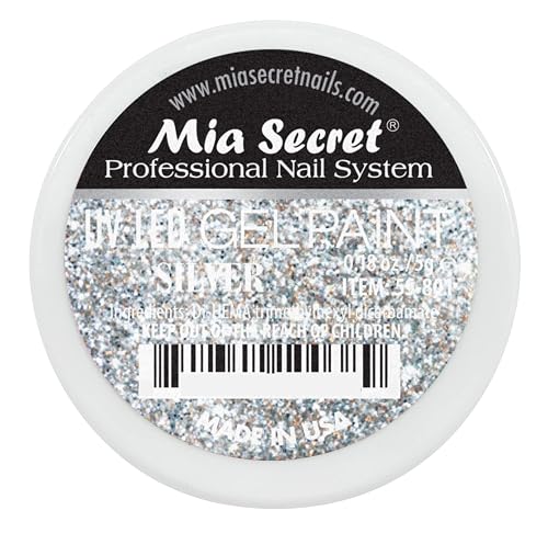 Mia Secret Professional Nail System UV/LED Gel Paint - 5 grams (Silver) Beauty & Personal Care Mia Secret