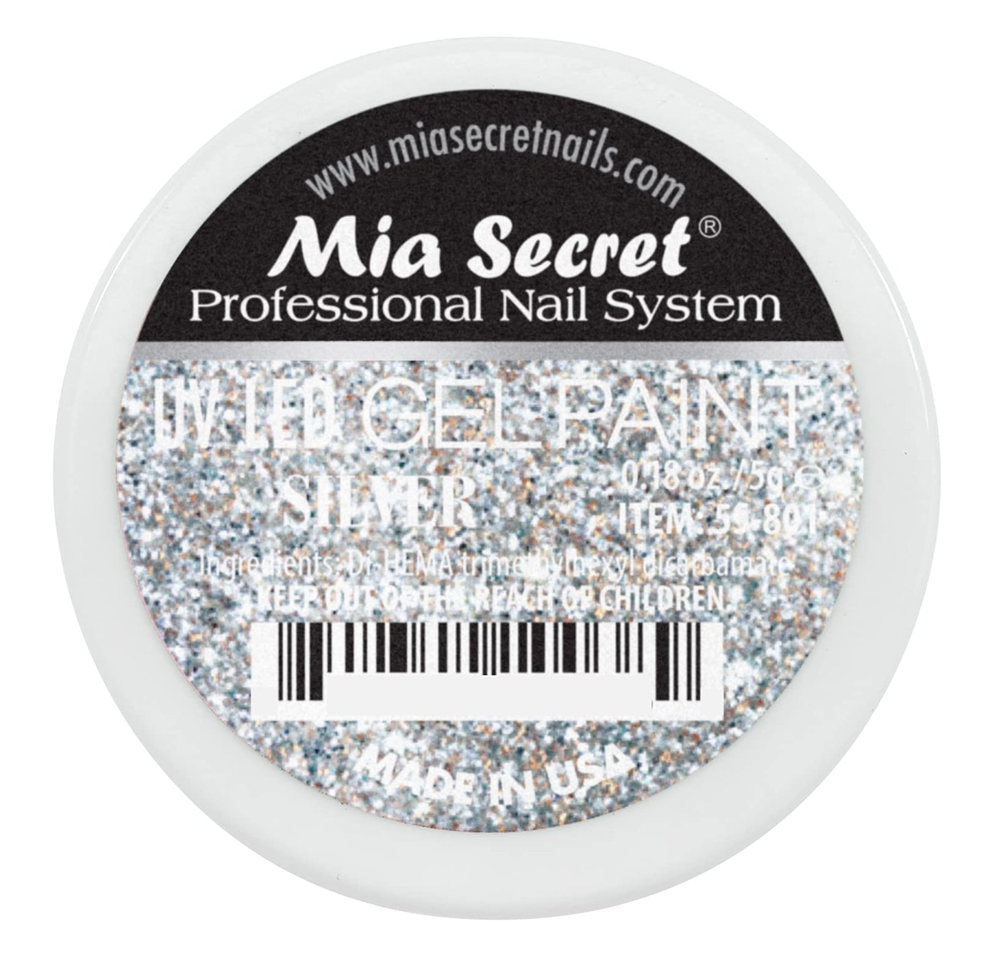 Mia Secret Professional Nail System UV/LED Gel Paint - 5 grams (Silver) Beauty & Personal Care Mia Secret