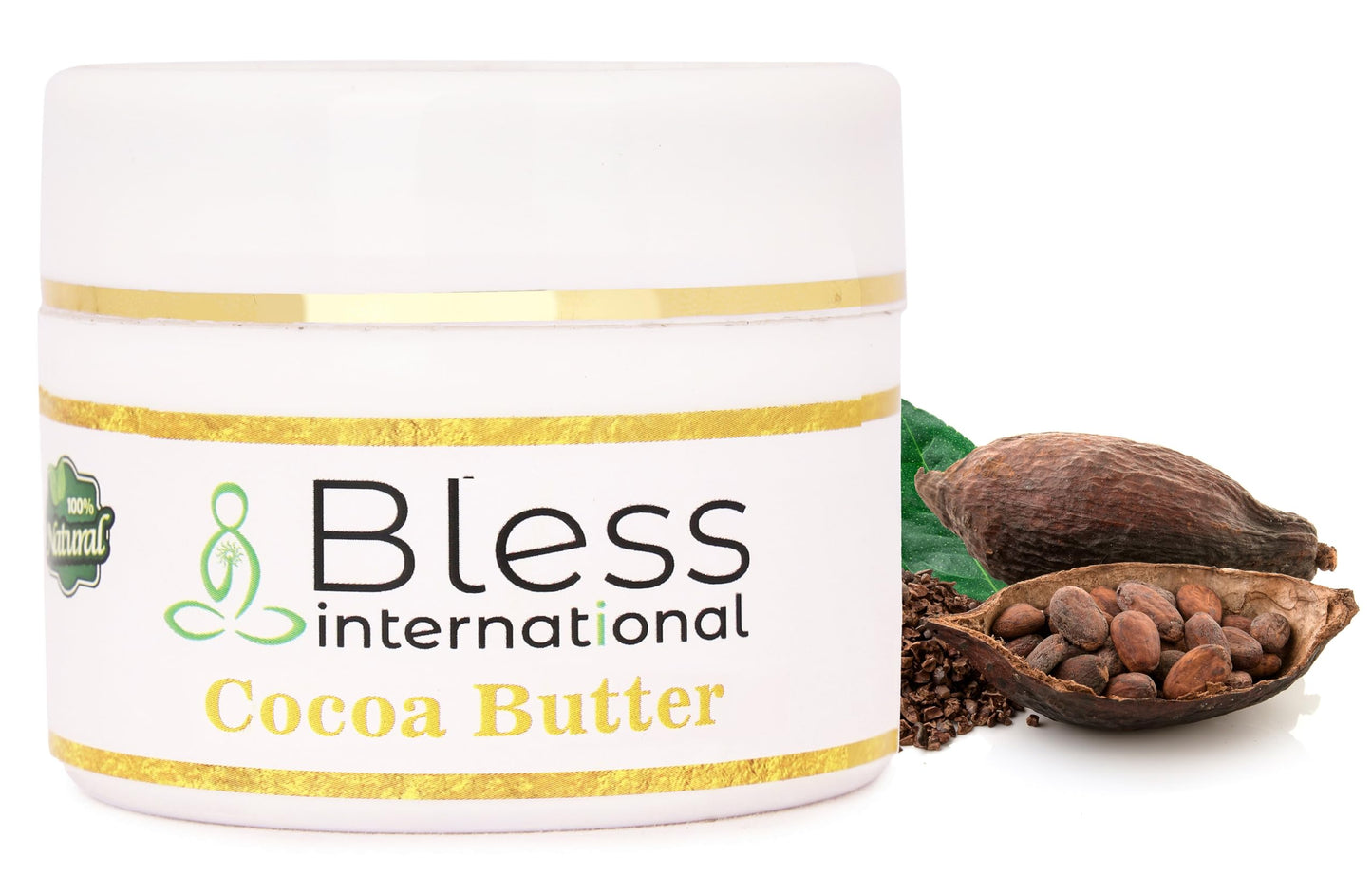 Organic Raw Cocoa Butter 100% Pure,Natural & Unrefined| Skin Moisturizer For Face, Body & Hair| 8 OZ/230 GM Ivory / White Grade A | DIY Creams, Balms Beauty and Personal Care Bless International