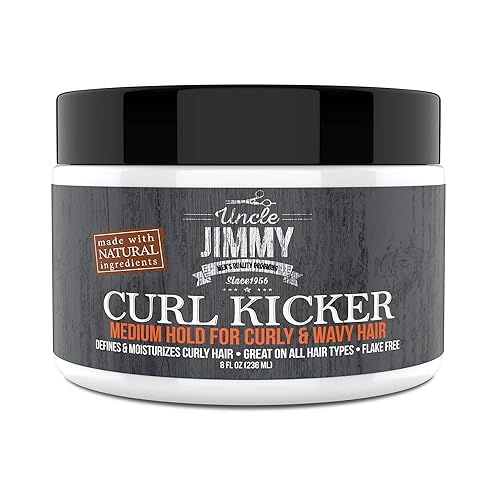 Uncle Jimmy Curl-Kicker Hair Cream for Men - Medium Hold Forming Cream - Flake Free Hair Styling Cream with Black Seed Oil and Honey 8 Fl Oz