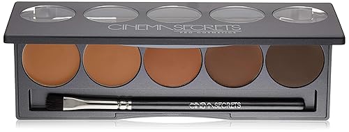 Cinema Secrets Ultimate Foundation 5-in1 Palette - Med-Deep Golden Olive Undertones, Buildable Coverage, Long-Wear Matte Finish, Paraben-Free, Color