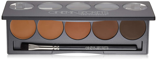 Cinema Secrets Ultimate Foundation 5-in1 Palette - Med-Deep Golden Olive Undertones, Buildable Coverage, Long-Wear Matte Finish, Paraben-Free, Color