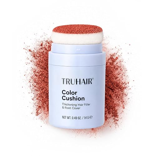 TRUHAIR Color Cushion Thickening Hair Filler & Root Cover Up Powder - Oil Absorbing Hair Fibers for Thinning Hair - Instant Volume, Gray Coverage