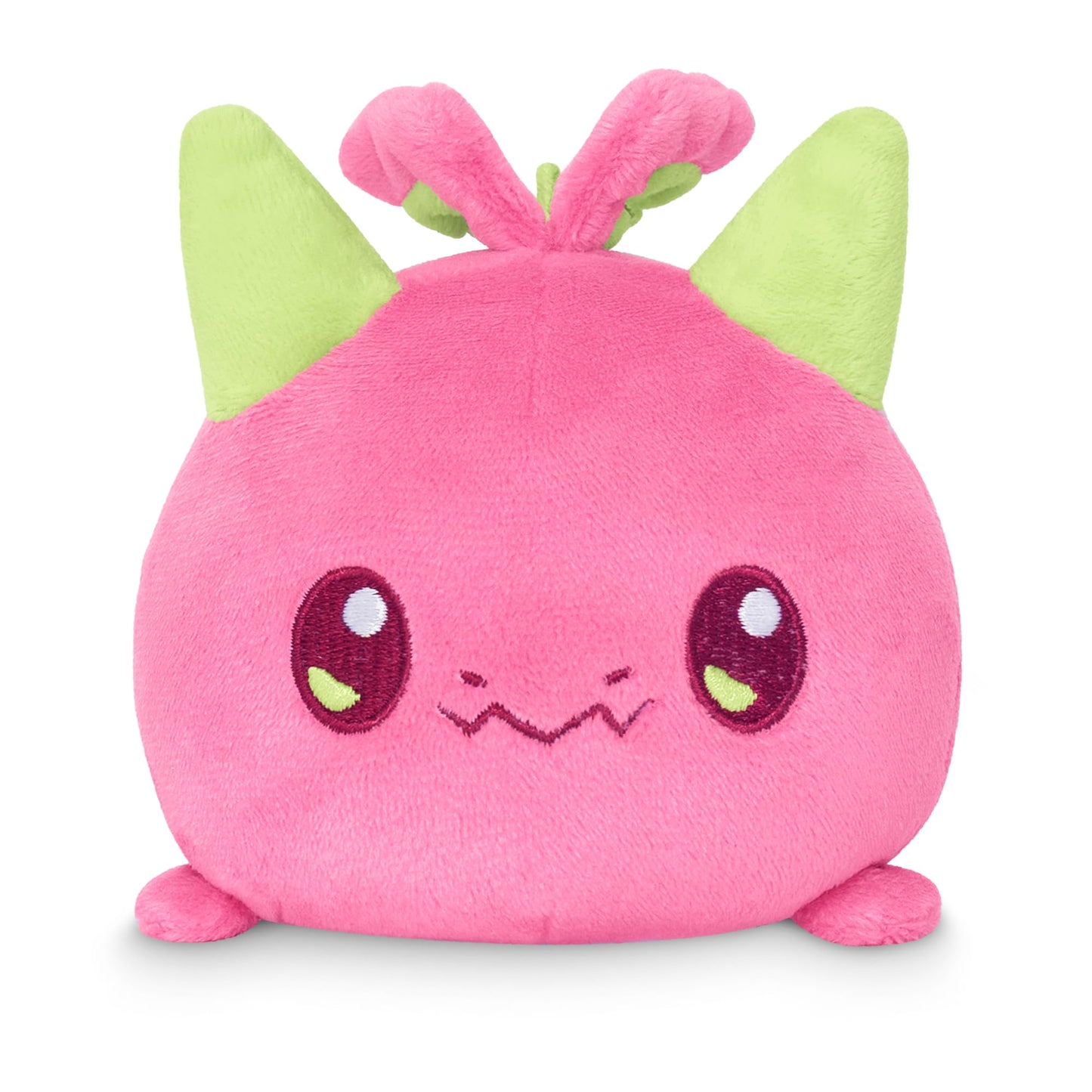 TeeTurtle Plushiverse - Plushie Tote Bag - Sweet & Sour - Cute Kawaii Pink and Green Dragonfruit Dragon - Novelty Foldable Shoulder Bag