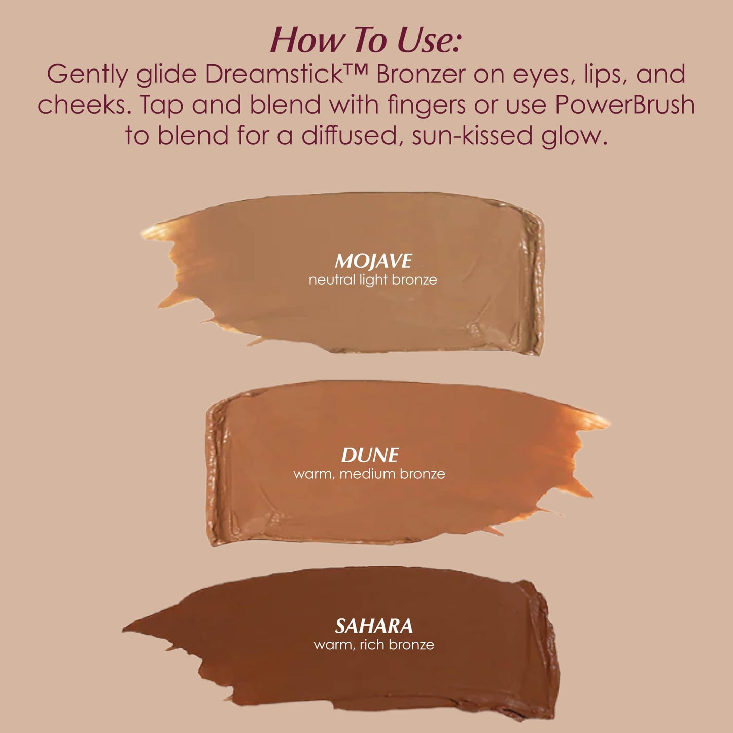 PERSONA Sahara Dreamstick Cream Bronzer | Lightweight, Blendable & Non-Comedogenic | With Kaolin, Nylon-12, White & Green Tea Extracts | Vegan