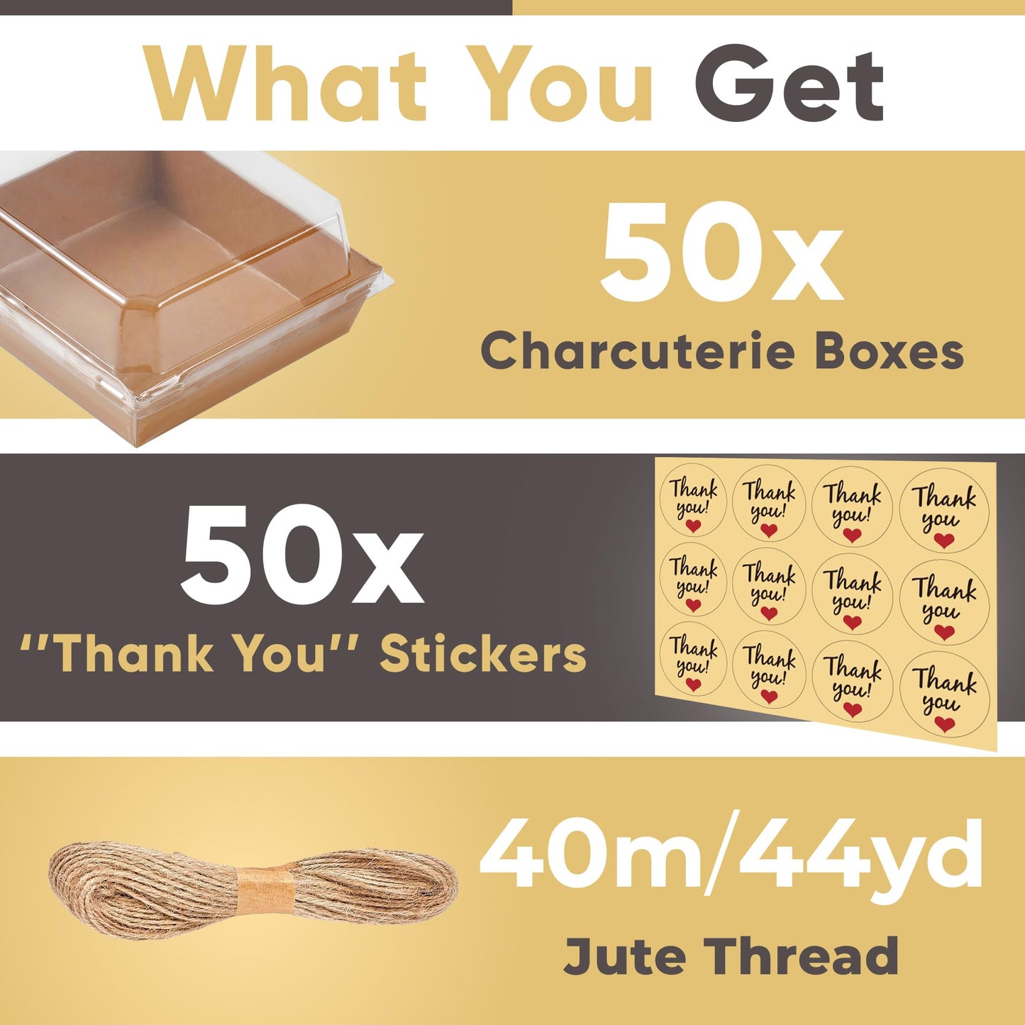 Leafiew 50 Pack Small Charcuterie Boxes with Clear Lids - To Go Paper Mini Charcuterie Box, Disposable Food Containers, 5Inch Dessert Boxes…