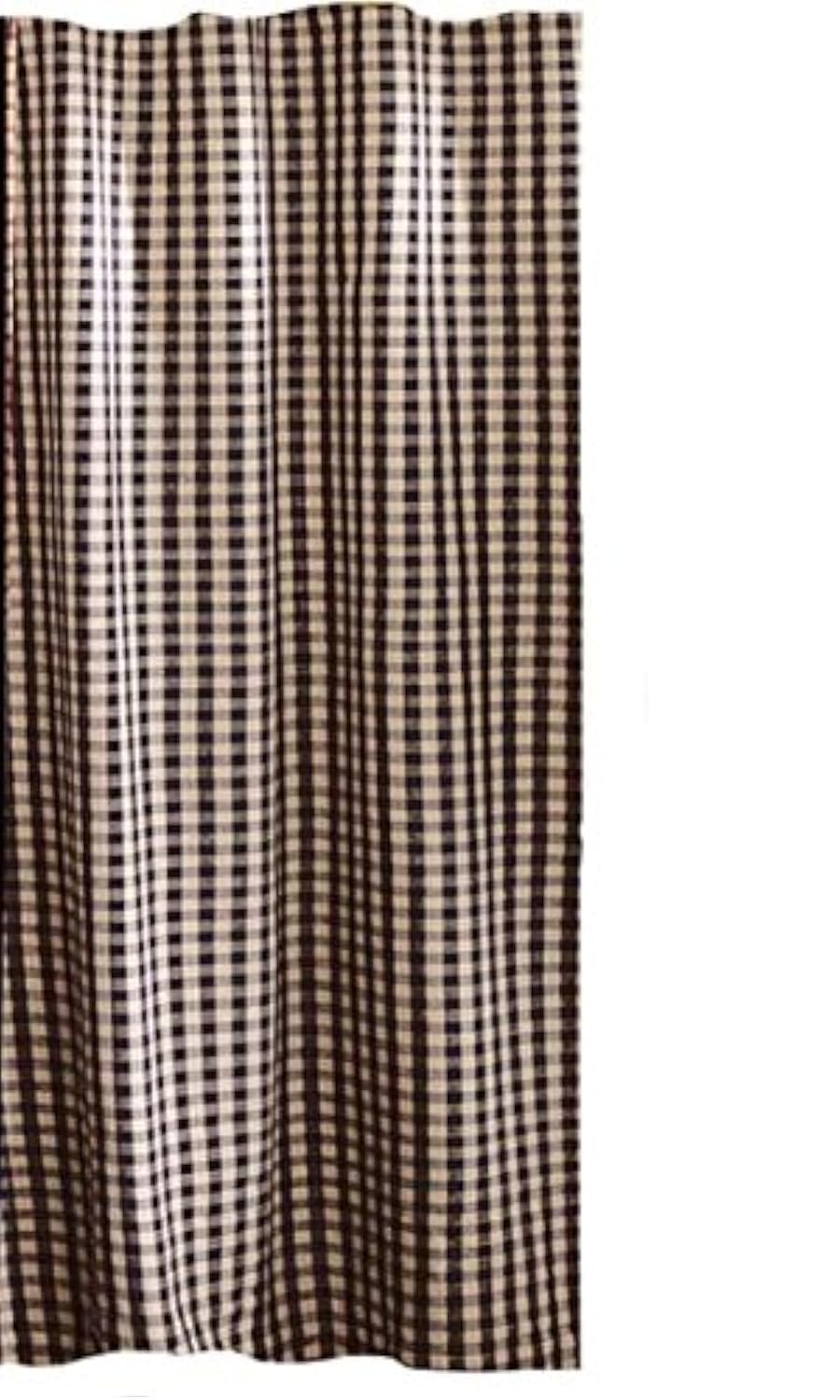 Heritage House Check Black and Nutmeg 72" x 72" Shower Curtain by Raghu