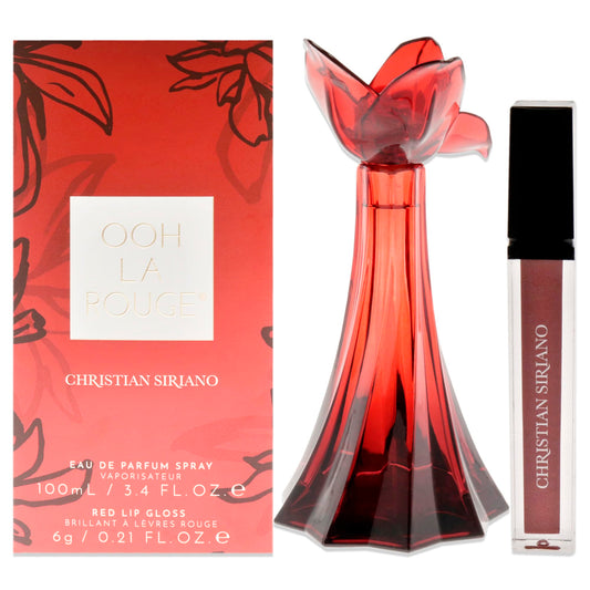 Christian Siriano Ooh La Rouge for Women - 2 Pc Gift Set 3.4 oz EDP Spray, 0.21oz Red Lip Gloss Beauty & Personal Care Christian Siriano