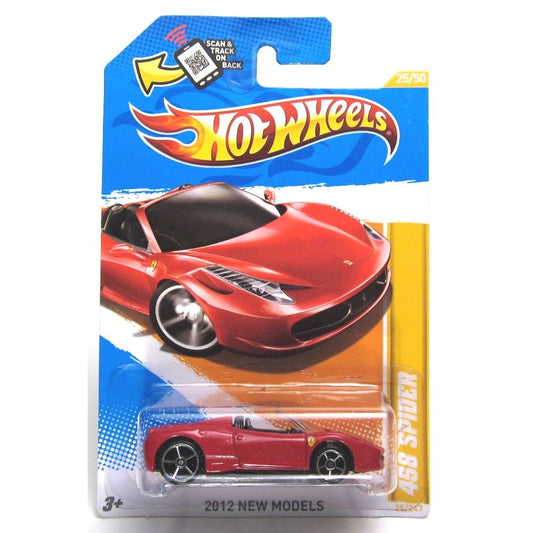 Hot Wheels 2012 New Models #25/50 025 Ferrari 458 Spider Red Convertible