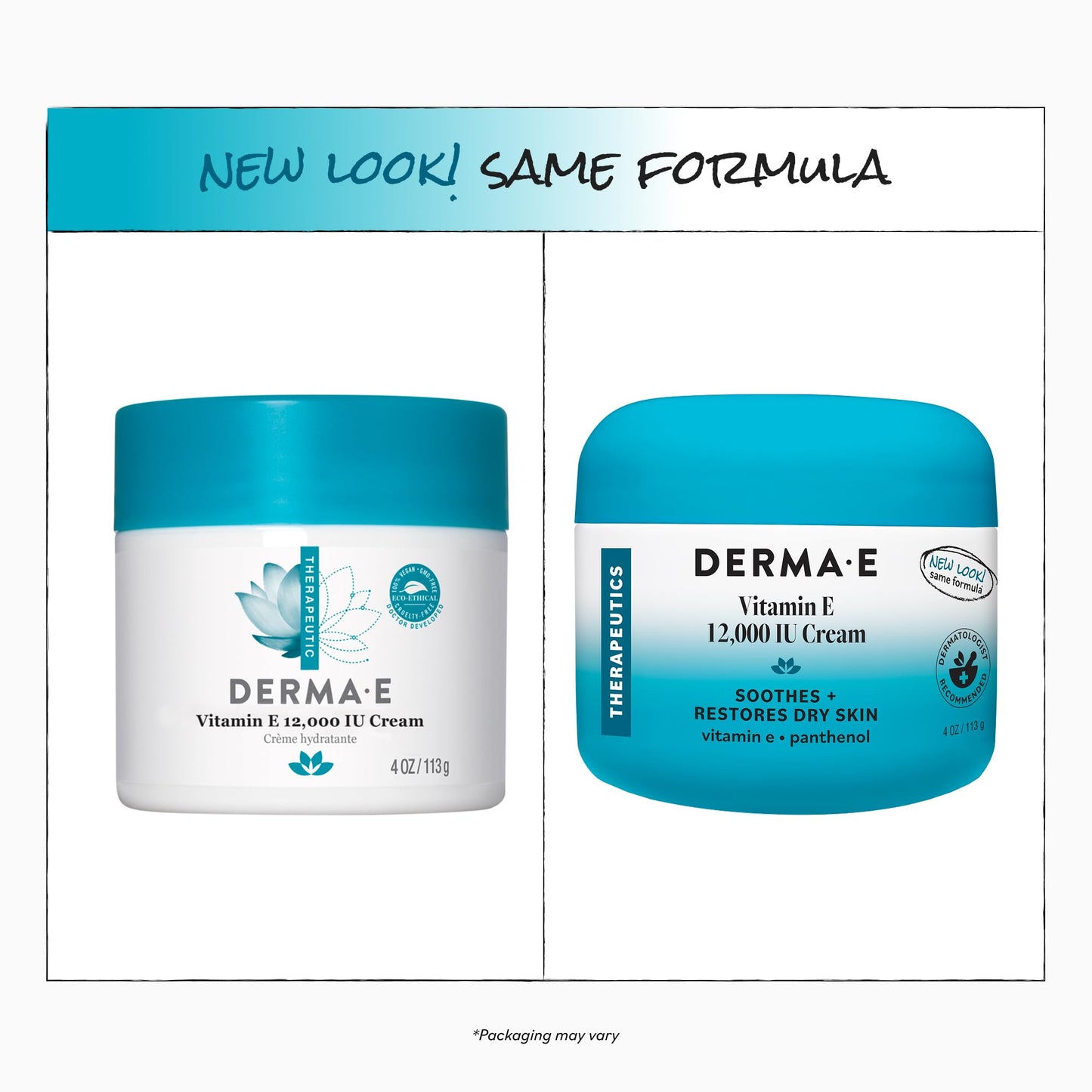 Derma E Vitamin E 12,000 IU Cream - Moisturizer for Face and Body - Multi-purpose Face Cream, Hand Cream and Body Lotion Soothes and Protects, 4 oz