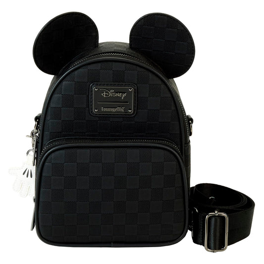 Loungefly Mickey Mouse Checkered Texture Convertible Mini Backpack & Crossbody Bag
