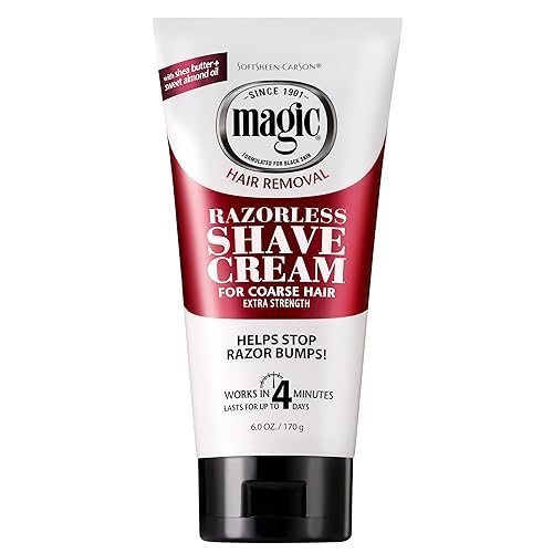 SoftSheen-Carson Magic Razorless Shaving Cream, Depilatory Hair Removal Cream for Body Hair, Extra Strength, Works in 4 Minutes for, 6 oz
