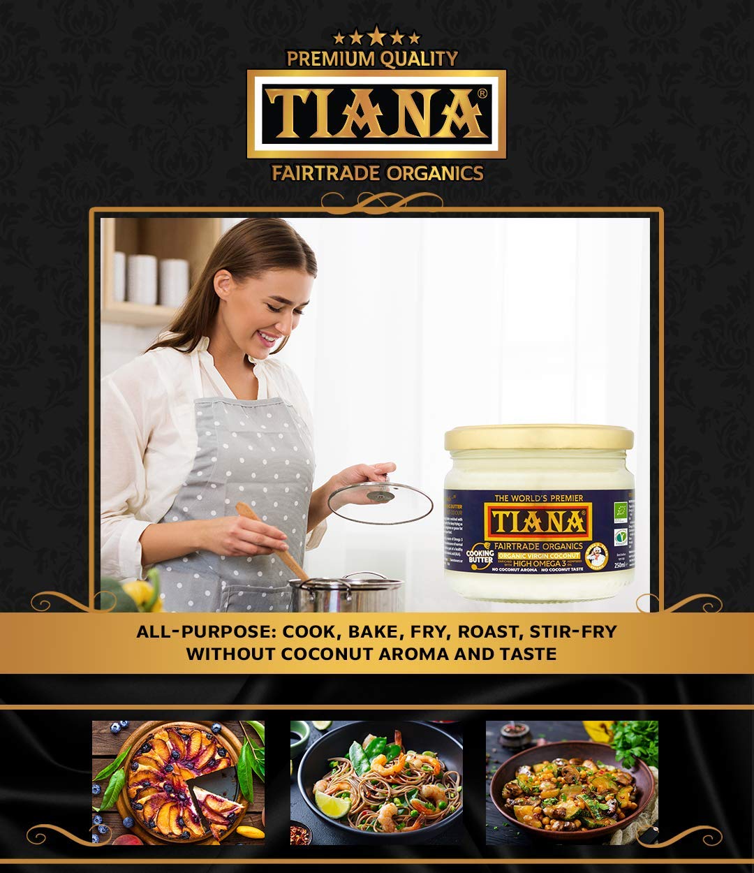 Tiana Organic High Omega 3 Coconut Butter 250 ml