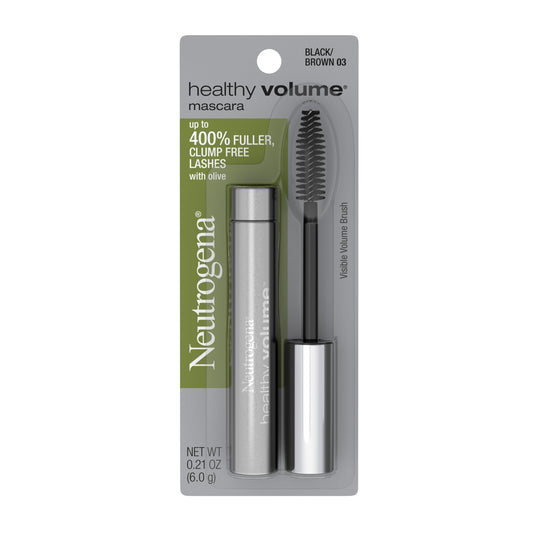 Neutrogena Healthy Volume Lash-Plumping Mascara, Volumizing and Conditioning Mascara with Olive Oil to Build Fuller Lashes, Clump-, Smudge-