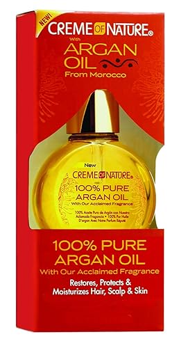 Creme of Nature, 100% Pure Argan Oil From Morocco, Restores, Protects and Moisturizes Hair, Scalp & Skin, 1 Fl Oz