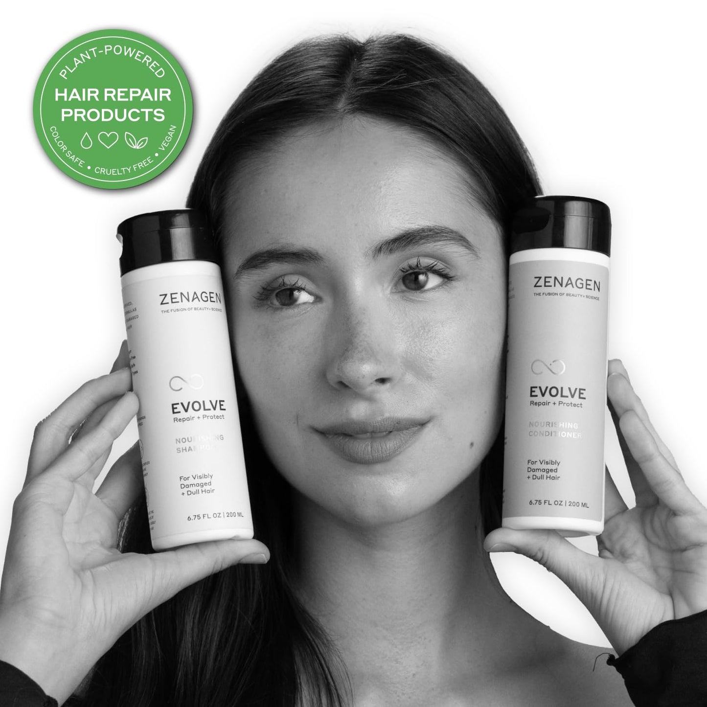 ZENAGEN Evolve Trio Kit for Visibly Damaged, Dull Hair | Nourishing Shampoo + Conditioner + Leave-In Conditioner, Restores Shine, Strength & Vitality