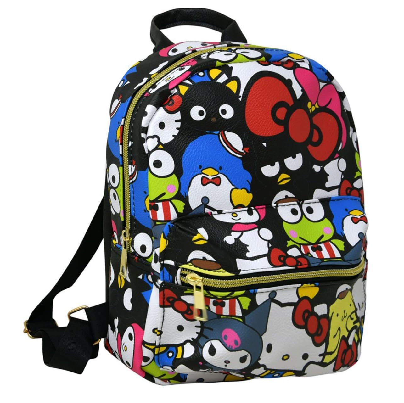 Fast Forward Hello Kitty With Bows All Over print 10"" Mini Deluxe Backpack with 1 Front pocket (Friends), Small