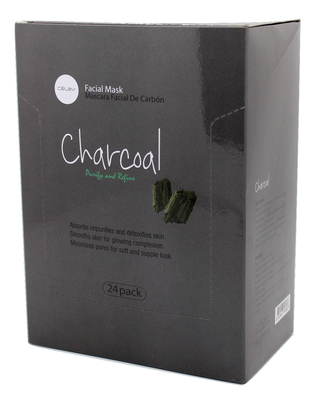Celavi Essence Facial Mask Paper Sheet Korea Skin Care Moisturizing 24 Pack (Charcoal)