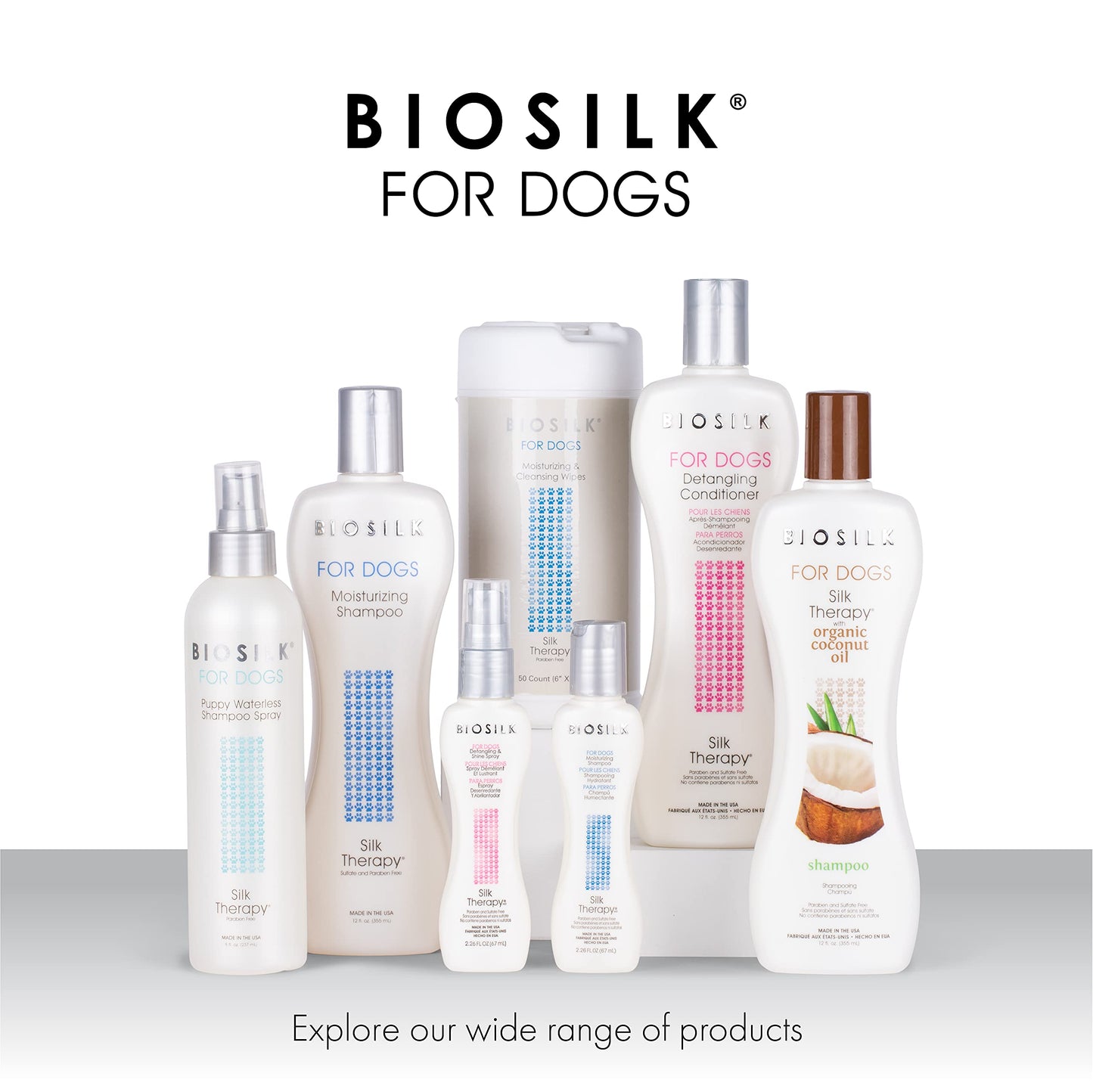 BioSilk for Dogs Silk Therapy Detangling Conditioner – Moisturizing Dog Hair Detangler & Dematting Spray, Tangle Remover, Grooming Supplies, 12 Fl Oz