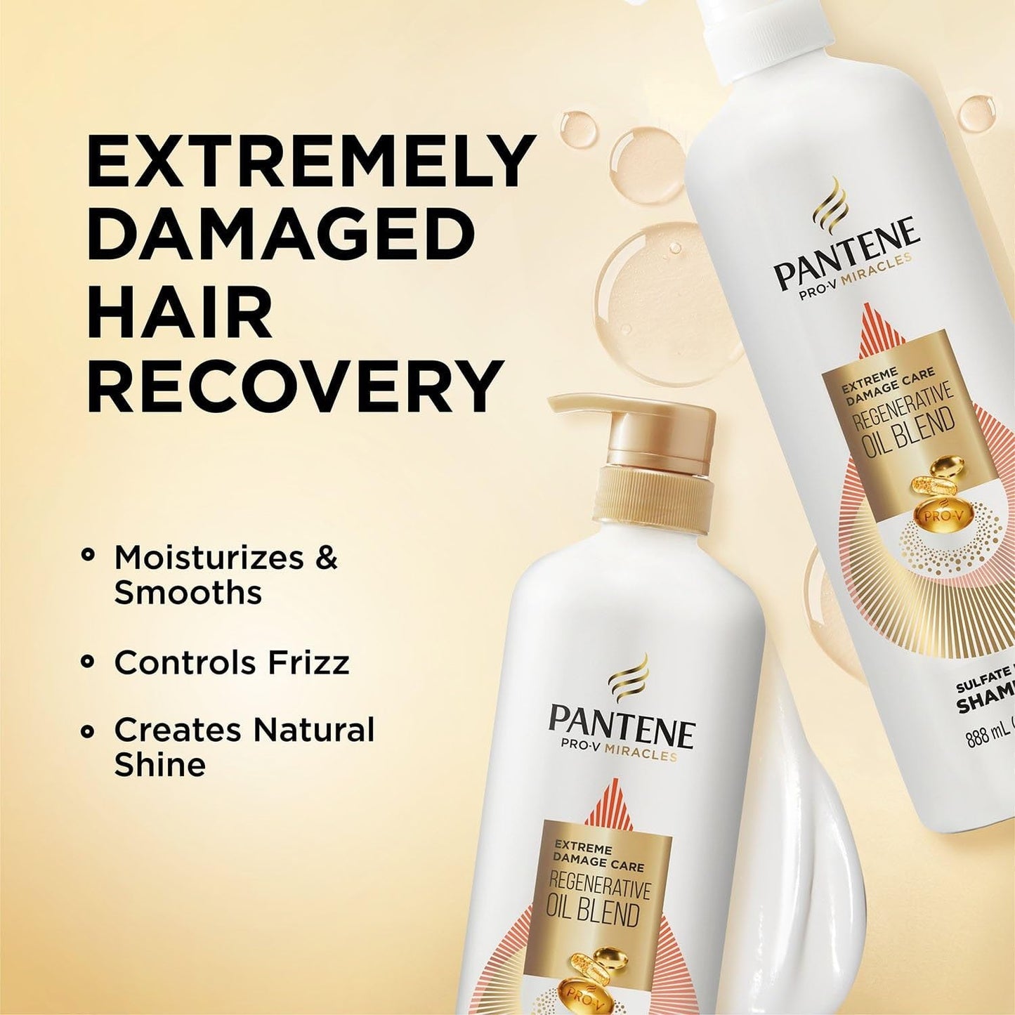 Pantene Pro-V Miracles Extreme Damage Care Shampoo & Conditioner, 30 Fl Oz, 2 Ct