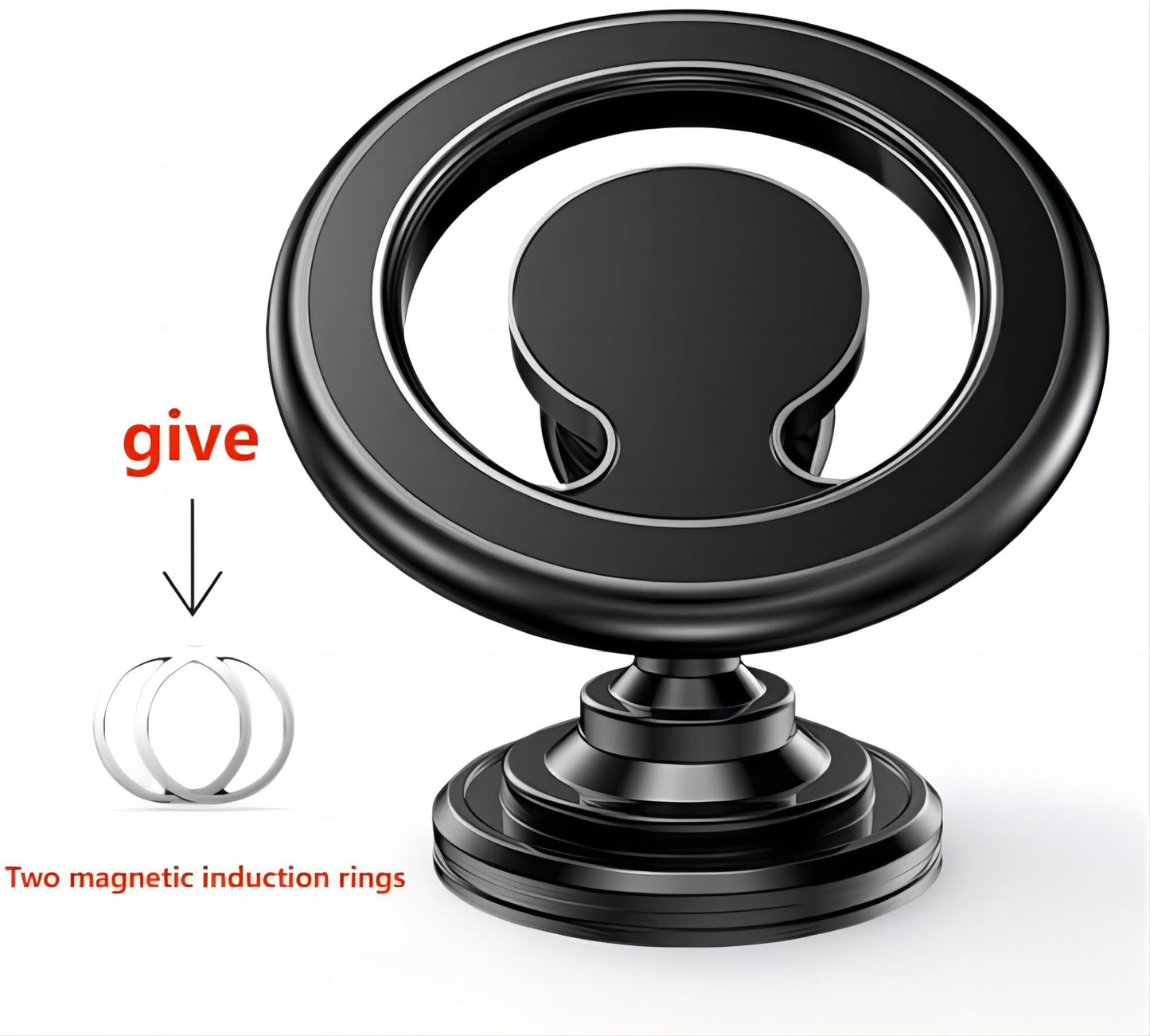 LXQTAO Car Mount Holder - New Magnetic Phone Stand, Rotatable Dashboard Black, Compatible with 12/13 Series Phones, Universal for 4.7-7.2 Inch Phones…