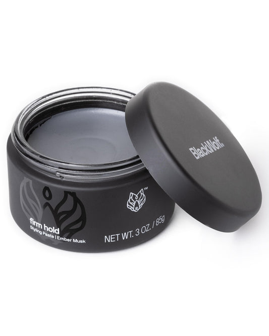Black Wolf Hair Styling Paste for Men, Firm Hold - Matte Finish, Water Based Hair Styling Product for All Hair Styles & Types - Barber Grade
