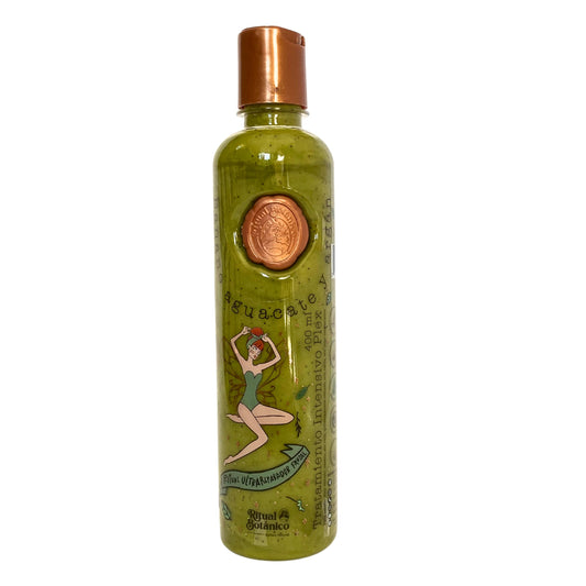 Ritual Botanico Tratamiento Natural Intensivo Plex con Banana, Aguacate y Argan,Sin Dimethicone ni silicon 400 ml., green