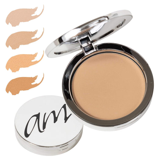 Advanced Mineral Makeup 4-in-1 Pressed Foundation Powder with Natural SPF, Concealer & Finishing for Medium to Full Coverage Foundation, Mineral-Based