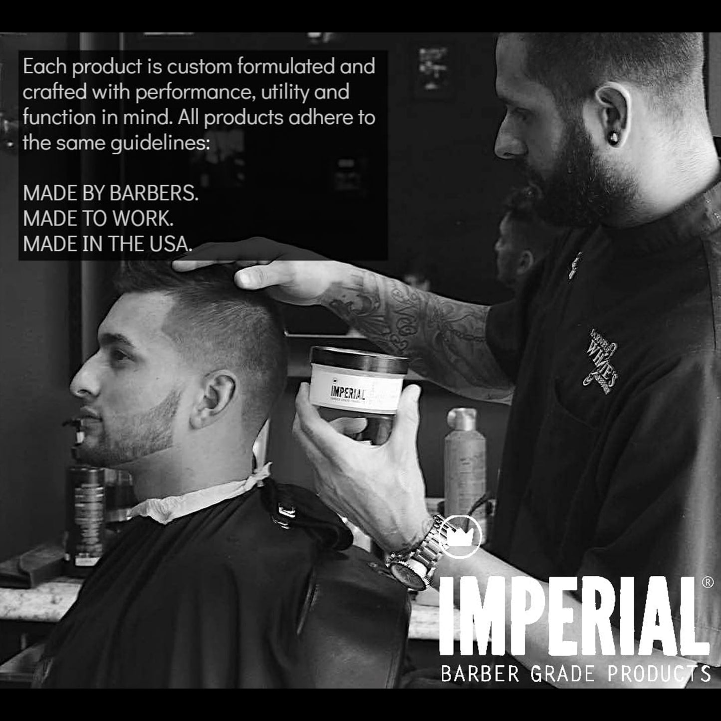 Imperial Barber Grade Products | Fiber Pomade, 6 oz | Medium Hold | High Shine | Water-Based | Easy to Wash Out | Texturizing Fibers | Highly Pliable