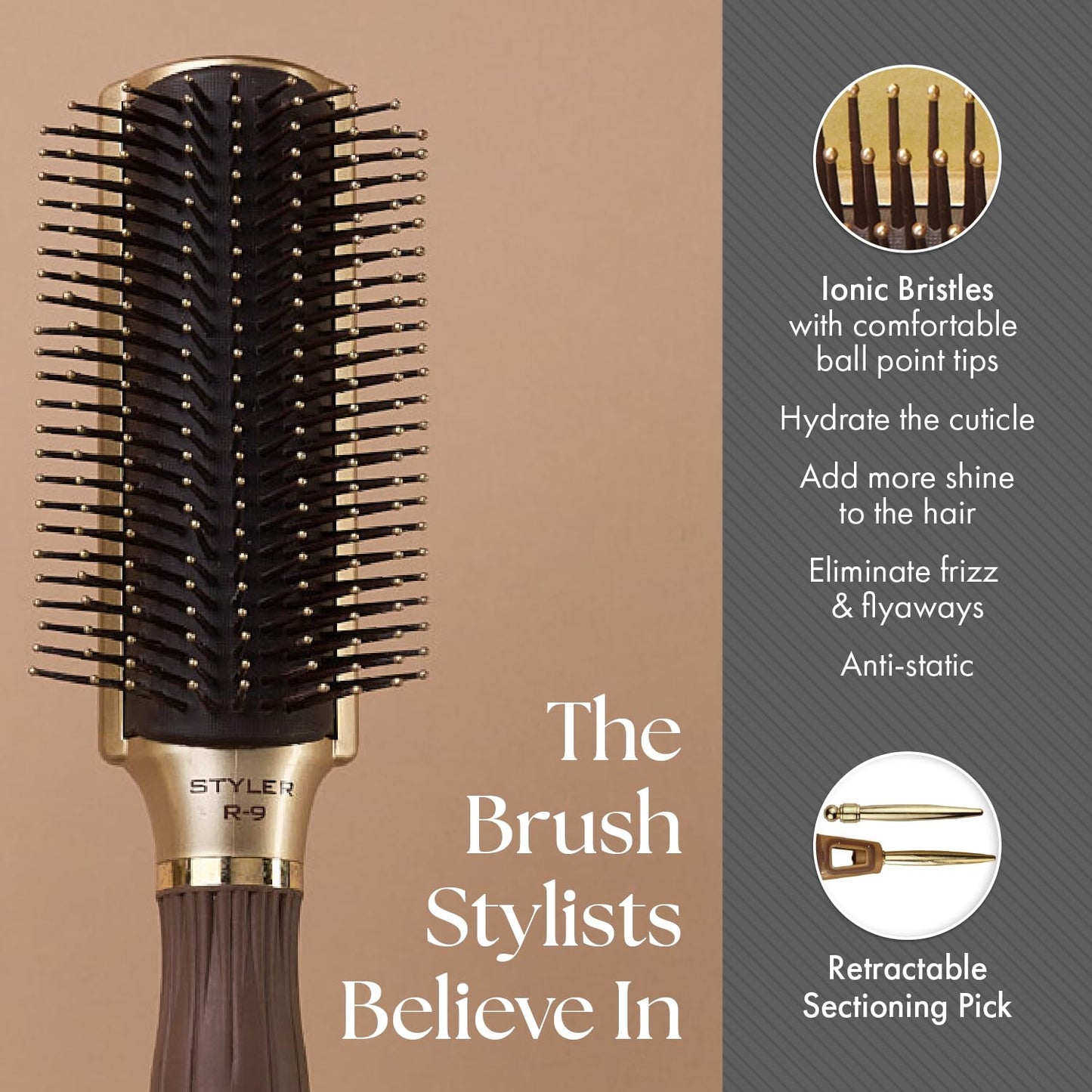 Olivia Garden NanoThermic Ceramic + Ion Styler Hair Brush (Styling)