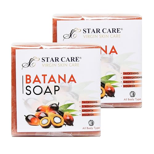 STAR CARE Batana Soap 3.5oz (100g) (2 Pack) - Natural Moisturizing Bar with Pure Batana Oil - For Hair Growth, Skin Hydration & Anti-Aging - Organic Beauty & Personal Care STAR CARE