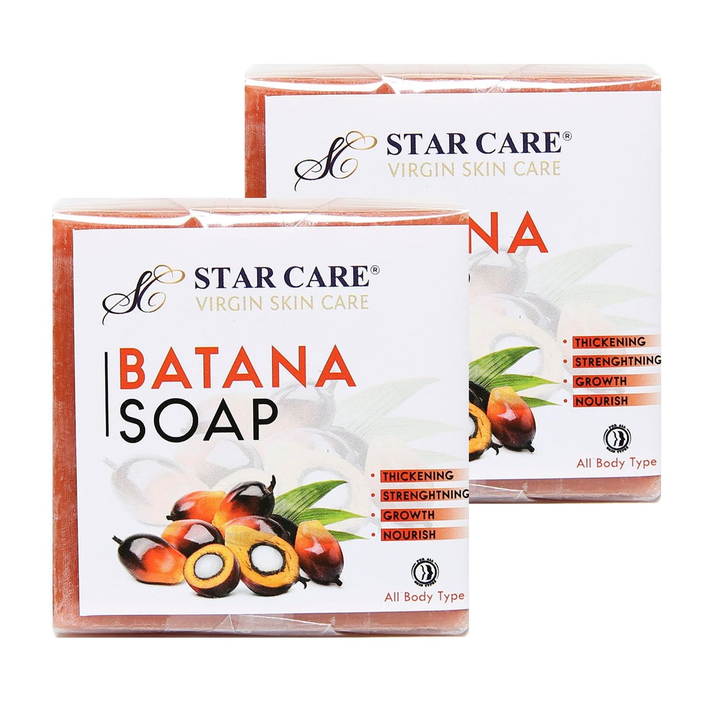 STAR CARE Batana Soap 3.5oz (100g) (2 Pack) - Natural Moisturizing Bar with Pure Batana Oil - For Hair Growth, Skin Hydration & Anti-Aging - Organic Beauty & Personal Care STAR CARE