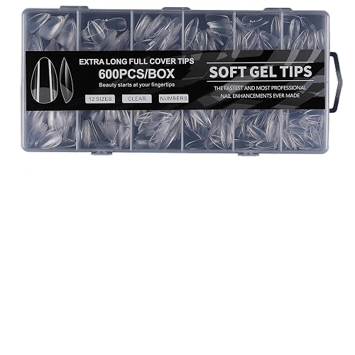 Nail Tips 600 pcs, Semi-Matte Short False Nails, Ultra Thin Breathable Nail Art Supplies for Women, (600 pieces semi-matte - black label short water Beauty & Personal Care Waillynice