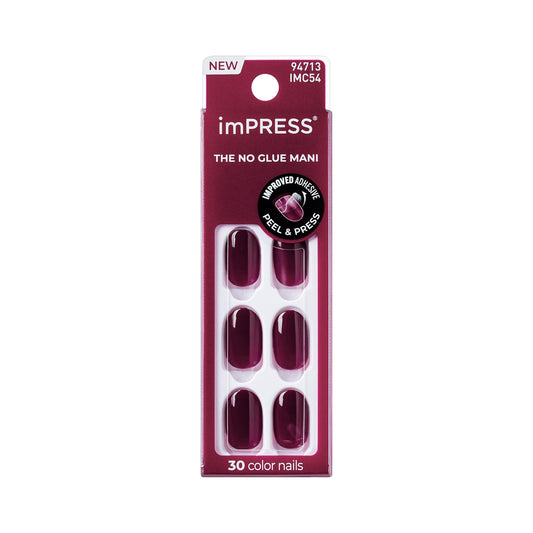KISS imPRESS Color Press-On Manicure, Gel Nail Kit, PureFit Technology, Short Length, “I'm Not a Cinna”, Polish-Free Solid Color Mani, Includes Prep Beauty and Personal Care imPRESS Default Title