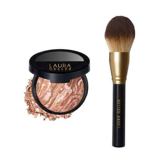 LAURA GELLER NEW YORK Bronze-n-Brighten Multipurpose Bronzer, Medium + Classic Bronzer Brush