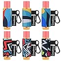 6 Pack Compact Clip-On Lipstick Holder Premium Release Hang Neoprene Sleeve Lip Balm with Hang Fits Most Standard Lip Balm (Abstract Painting)