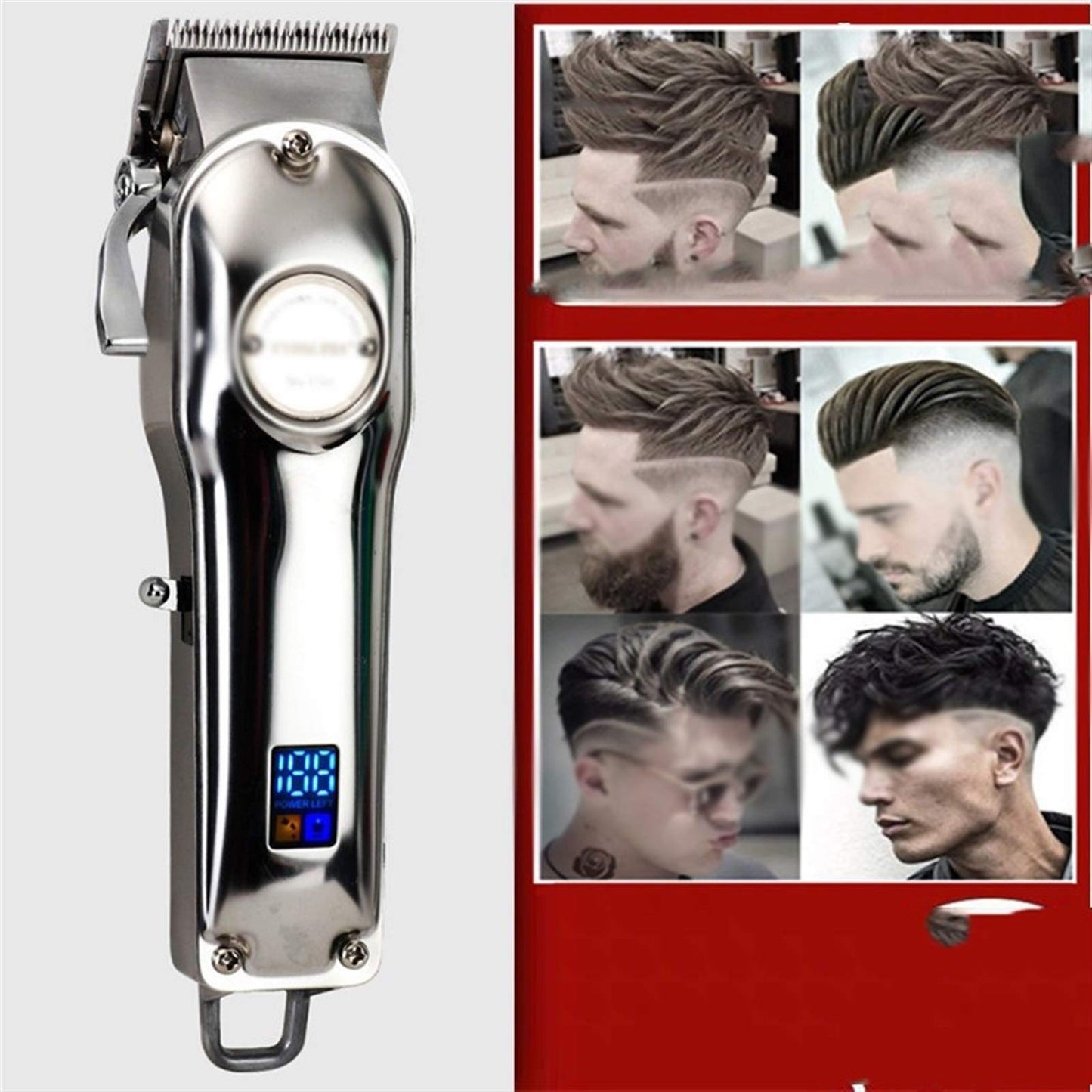 HIONJIN Professional Hair Cutter Clippers All-Metal Rechargeable Hair Trimmer for Barber Men Electric Beard Shaver Hair Cutting Machine Beauty and Personal Care HIONJIN