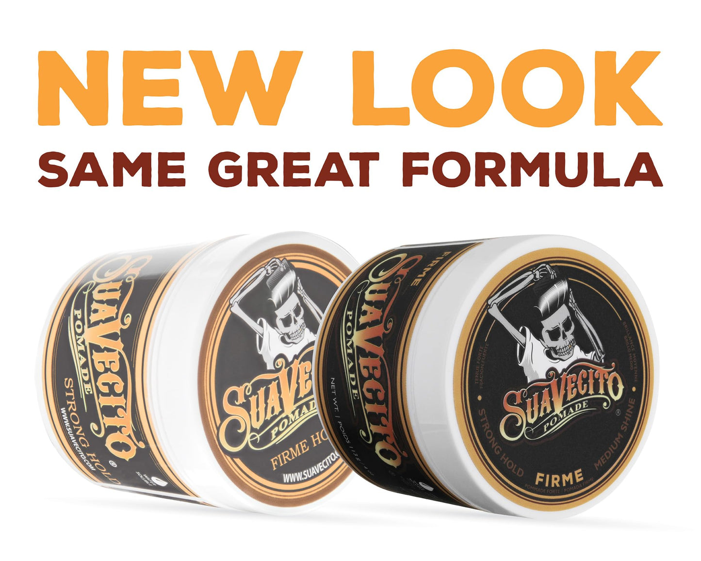 Suavecito Pomade Firme (Strong) Hold 4 oz, 3 Pack - Strong Hold Hair Pomade For Men - Medium Shine Water Based Wax Like Flake Free Hair Gel - Easy