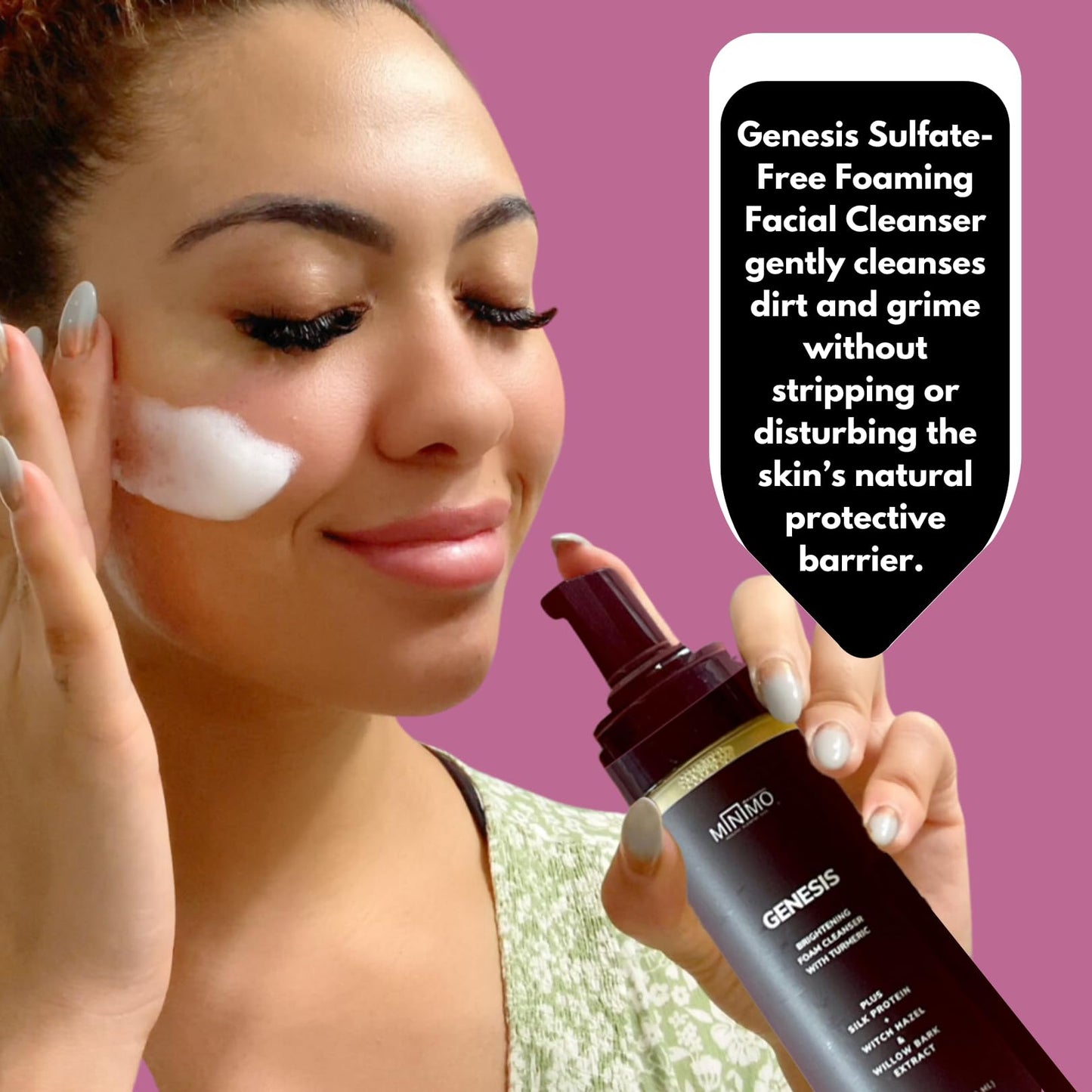 Minimo Bath & Body Genesis Sulfate-Free Turmeric Facial Cleanser | Turmeric Foaming Cleanser For Sensitive Skin | Facial Wash For Women & Men, Oily