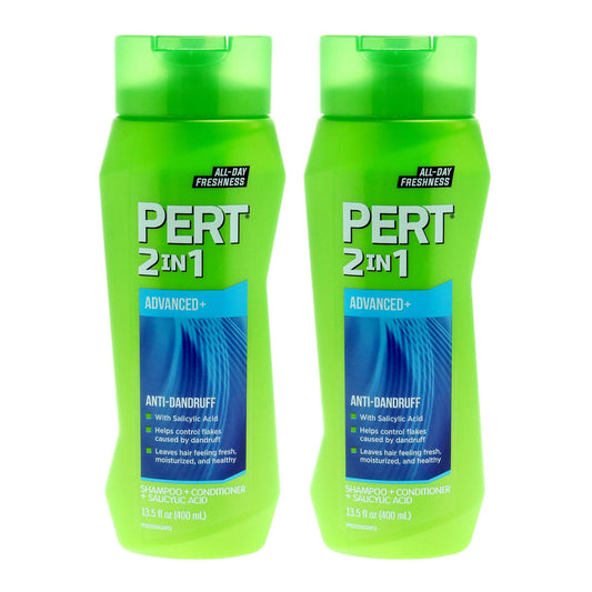 PERT Anti-Dandruff 2 in 1 Shampoo and Conditioner - Advanced with 2 Percent Salicylic Acid - Dandruff Shampoo with Zinc - 2 pc