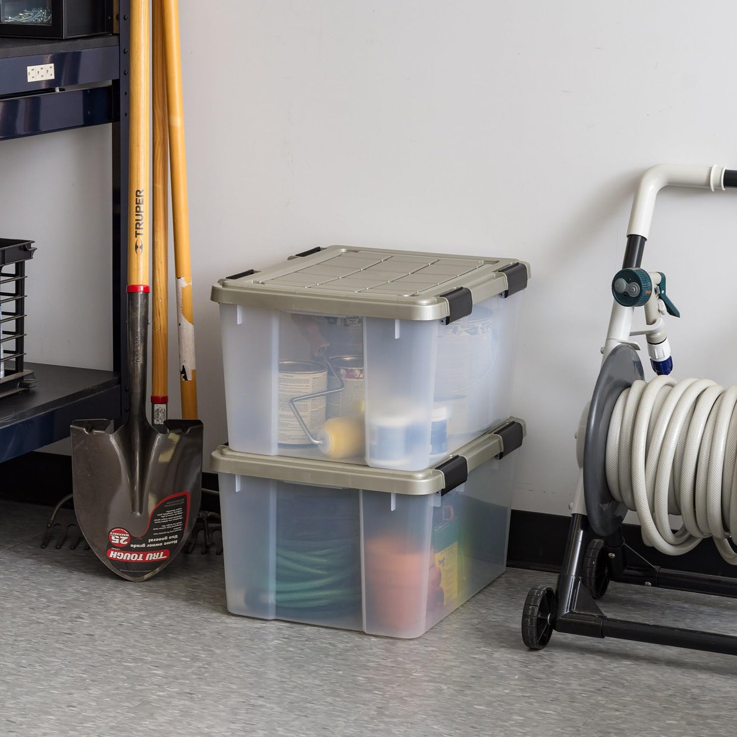 IRIS USA 44 Qt Storage Bins with Gasket Seal Lid, 2 Pack - BPA-Free, Heavy Duty Moving Containers Tight Latch, Weather Proof Tote, WEATHERPRO…