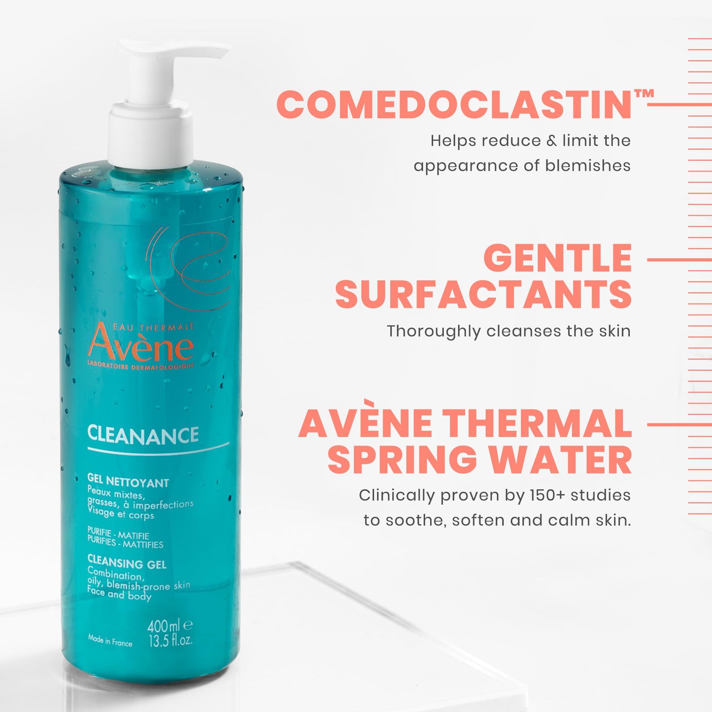 brand Avène Cleanance Cleansing Gel Soap Free Cleanser for Face & Body Beauty and Personal Care Eau Thermale Avène