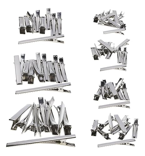 Shapenty 7 Sizes Metal Hair Clips Alligator Teeth Prongs Hair Clips Hairpins Clamps Holders for Women Girl Hair Bow Accessories Making Hair Salon DIY