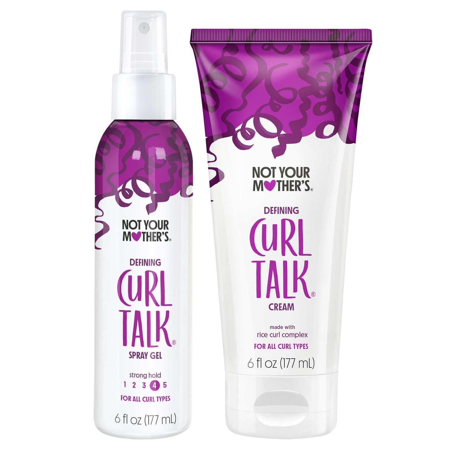 Not Your Mother's Curl Talk Defining Spray Gel and Defining Cream (2-Pack) - Formulated with Rice Curl Complex - For All Curly Hair Types Beauty and Personal Care Not Your Mother's