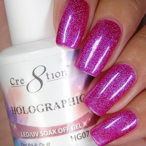 [HG07] Cre8tion - Holographic Collection Soak Off Gel [Easy Application] LED/UV cured 15mL/0.5 fl oz Beauty & Personal Care Cre8tion
