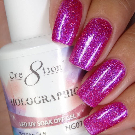 [HG07] Cre8tion - Holographic Collection Soak Off Gel [Easy Application] LED/UV cured 15mL/0.5 fl oz Beauty & Personal Care Cre8tion
