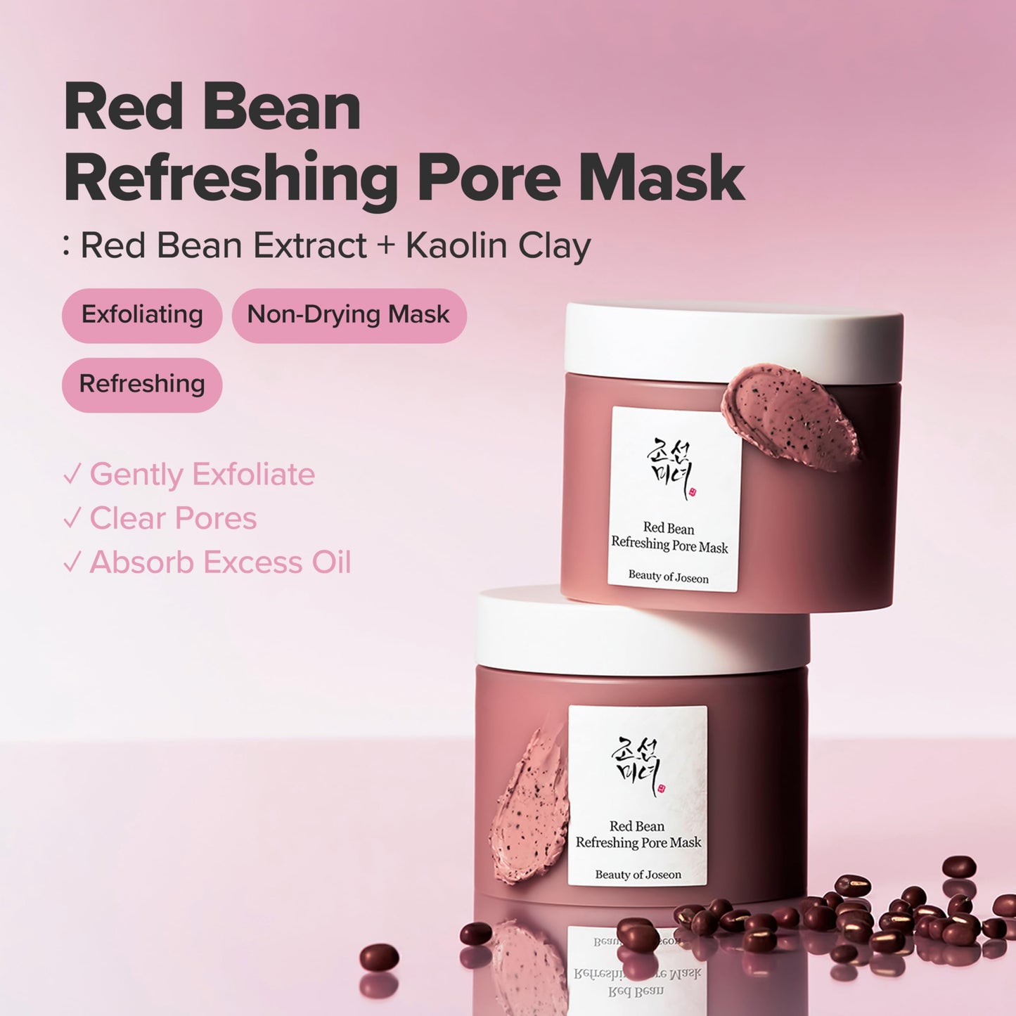 Beauty of Joseon Red Bean Pore Refreshing Mask Mud Cream Hydrating Wash Off Pack, Pore Cleansing Exfoliator, Korean Skin Care for Men and Women 140ml Beauty and Personal Care Beauty of Joseon