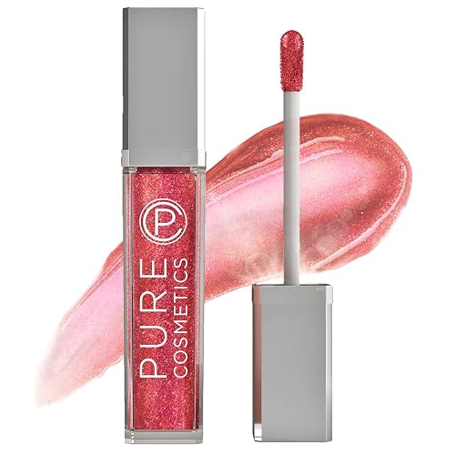 Pure Illumination Light-Up Lip Gloss with LED-Lit Applicator Brush + Side Mirror, Jojoba Oil, & Vitamin E - Interstellar Sheer Tint
