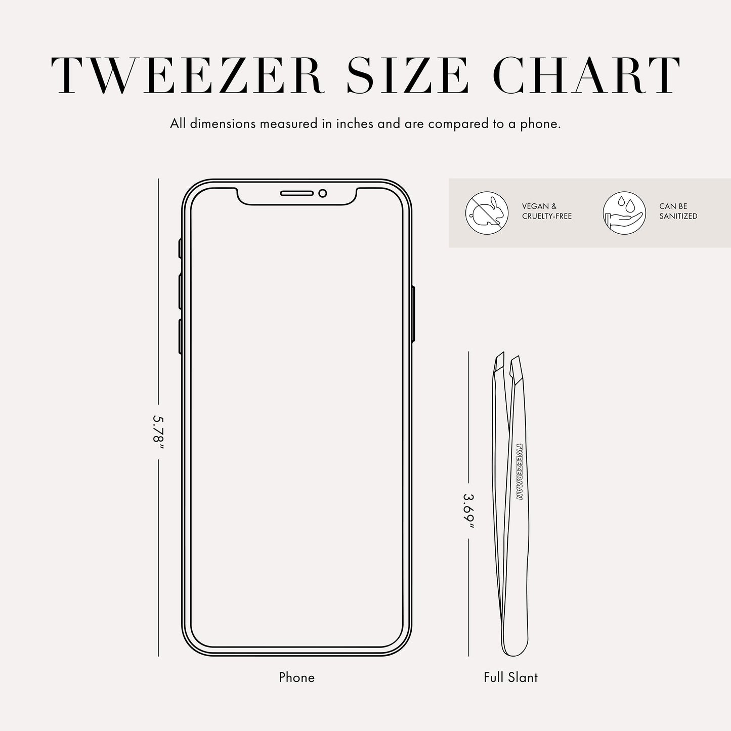 Tweezerman Stainless Steel Slant Tweezer - Eyebrow Tweezers for Women and Men (Black)