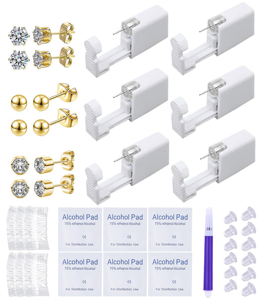 VitaCool Ear Piercing Kit Disposable Ear Cartilage Piercing Gun 3mm Studs Beauty and Personal Care VitaCool Default Title
